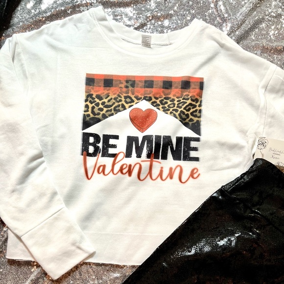 BackWoodsWives Tops - Be Mine Valentine | Cropped White Sweater